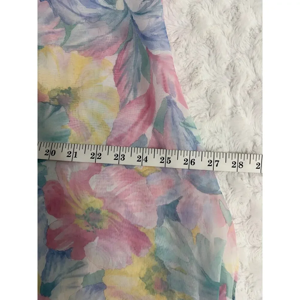 Vintage Hidden Fantasies Floral Pastel Sheer Romantic 90s Lingerie Slip L - Picture 8 of 8